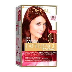 Tintura Creme Imédia Excellence L'oréal Vermelho Profundo 4466 Kit