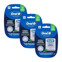 Kit 3 Fio Dental Oral-B Limpeza Total 25m