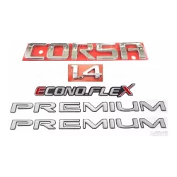 Emblemas Corsa Hatch 1.4 Econoflex + Premium - 2008 À 2012