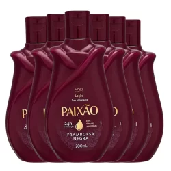 kit Loção Hidratante Paixão Framboesa Negra 200ml  - 6 Unidades