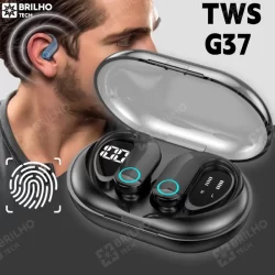 Fone de ouvido Sem Fio Bluetooth TWS Esportivo Design Pendurado Na Orelha Ergonômico K-G37PRO