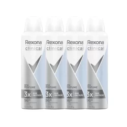 Kit Desodorante Antitranspirante Aerosol Rexona Clinical Sem Perfume 150ml - 4 Unidades