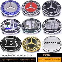 4 PCS 75mm Para Mercedes Benz Capa De Cubo De Roda Série Completa Modificação Prata Preta Centro De Trigo