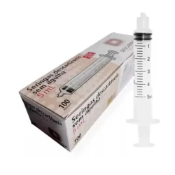 Seringa 5ml Descapack Bico Luer Lock Rosca Sem Agulha 100 Unidades