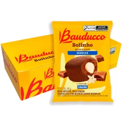 Bolinho Chocolate Com Recheio de  Baunilha Bauducco Caixa 16 Unidades De 40g