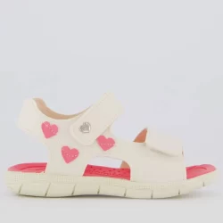 Sandália Klin Tic Tac Infantil Off White e Rosa