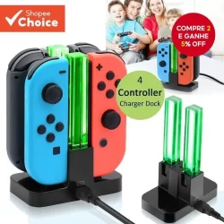 4 Controlador Carregador Indicador LED Estação Doca De Carregamento Para Nitendo Switch Nintendoswitch NS Joy-con Acessó
