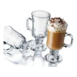 Jogo de Caneca Copo Capuccino 2 Peças Royal Vidro Liso 250 ML