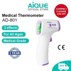 AiQUE Termômetro digital Infravermelho De Testa De Febre Sem Contato Clínico Eletrônico Médico AD801