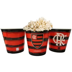 Balde Para Pipoca Grande 2,5l Time Escudo Flamengo Oficial
