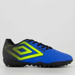Chuteira Umbro Warskin Society Juvenil Azul e Preta