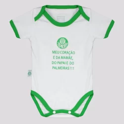 Body Palmeiras Shield Branco e Verde