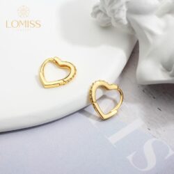 Brincos Delicado Elegante Antialérgico Coreanos Feminino Noiva Casamento Argola Folheado Ouro 18k a Platina Coração Zircônia Cravejada Lateral
