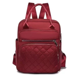 Mochila Feminina para Viagem Casual à Prova d'Água em Oxford, Se Torna Bolsa de Mão