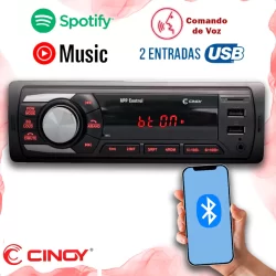 Aparelho Leitor MP3 Automotivo Tipo Pioneer Bluetooth APP Control Cinoy USB Aux YN-RAD1496A