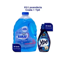 Kit Lava Roupas Zulu 3L Perfumes Coala + Amaciante 500ml Ypê