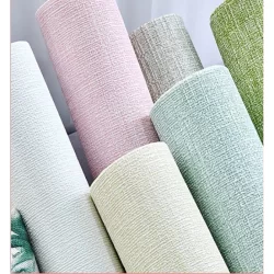 Papel Parede Linho，lama de alga， Espuma Rolo 10mx50cm Adesivo Grosso Autocolante Decoração Revestimento Acústico
