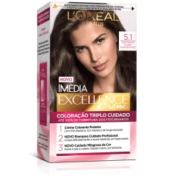 Kit Tintura Imédia Excellence L'Oréal Castanho Claro Acinzentado 5.1