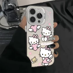 Capinha Resistente A Choques de hello Kitty Amor para iPhone 11 normal 13 xr xs max 12 14 15 16 pro max 16 7 8 Plus case