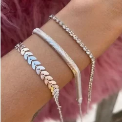 Kit 3 pulseiras banhada a prata 925 legítima ( envio em 24 horas)
