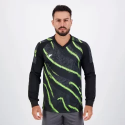 Camisa Poker Goleiro Celeno N° 1 Preta e Verde