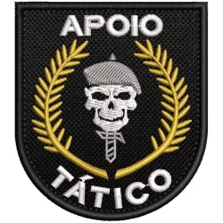 Patch Apoio Tático-Bordado - Termocolante ou Fecho de contato