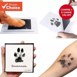 Kit de Impressão Manual de Pegada de Cão e Gato para Almofada de Tinta com Toque Limpo