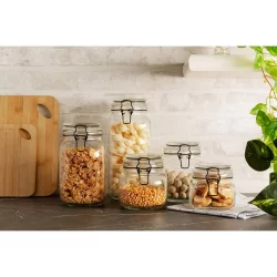Pote Hermético Lyor Vintage de Vidro com Metal Preto 850ml