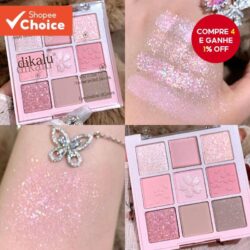 DIKALU Placa De Sombra De Olho De 9 Cores Rosa Pérola Fosca Brilhante Flor De Cerejeira Romântica