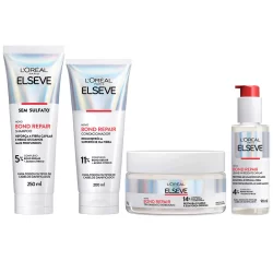 KIT ELSEVE SH + COND + MÁSC + LEAVE-IN BOND REPAIR CABELOS DANIFICADOS - 4 ITENS