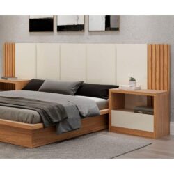 Cabeceira Casal Queen 300X120cm Off White/freijó Dalla Costa