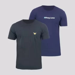 Kit 02 Camisetas Hang Loose Cinza e Marinho
