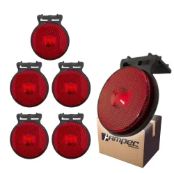 Kit 6 Lanternas Lateral Led Carreta Com Suporte Vermelha P Randon Guerra Librelato Noma Facchini