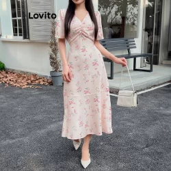 Lovito Vestido floral elegante Ditsy para mulheres L99ED1114