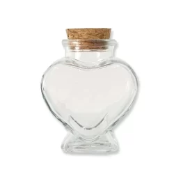 30 Potinho de Vidro Coração com Rolha 70ml - 6cm x 7cm - Rizzo Embalagens
