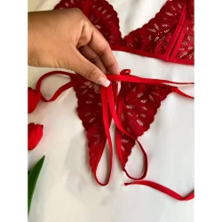 Kit 3 Conjunto Renda Sexy Sem Bojo MAYNE Transparente MARIDO APRESSADO Lingerie Feminina Sensual Promoção