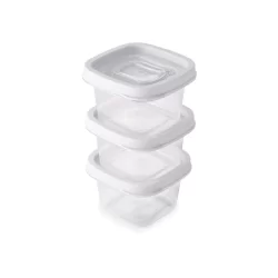 Conjunto de Potes de Plástico Quadrados 200 ml Clic 3 Unidad