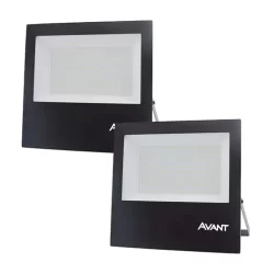 2 Refletor Led 150w Bivolt Branco Frio 6500k Comércio Avant