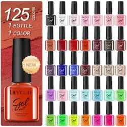 LILYCUTE Esmalte Gel Led Uv Vermelho Nail Gel Soak Off Color Coat 7ml Uv/Led  De Unha Gel