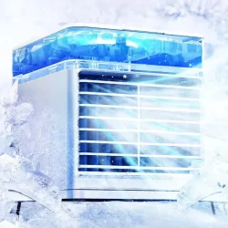 Mini Ar Condicionado Portátil Air Cooler Climatizador Umidificador Com Luz Led Usb
