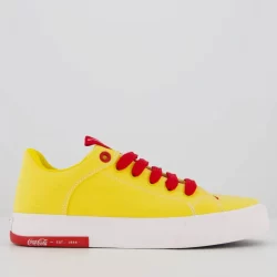 Tênis Coca Cola Daytona Bold Feminino Amarelo e Vermelho