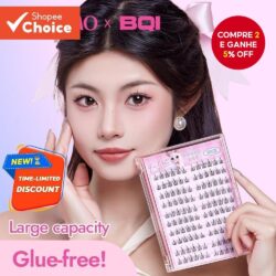 Cílios Postiços Sem Cola GECOMO-Curva De Bebê 5D , Grande Volume , Livro De Removível De 10 Fileiras