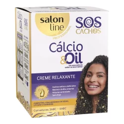Kit Salon Line SOS Cachos Creme Relaxante Guanidina Calcio&Oil
