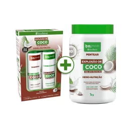 Kit Beleza Natural Shampoo 200ml + Condicionador 200ml + Pentear Explosão de Coco 1Kg