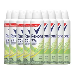 Kit Desodorante Aerosol Rexona Erva Doce Feminino 150ml - 9 Unidades