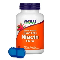 Niacina 500 mg Força Dupla Now Foods 90Cáps + Porta Cápsulas