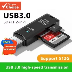 Leitor De Cartão USB3.0 Para TF/SD Adaptador De Memória 2 Em 1 PC Laptop Acessórios Inteligente
