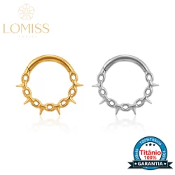 Piercing Nariz Argola Titânio Pvd Segmento Articulado Detalhado Piercing Orelha Septo Conch Helix