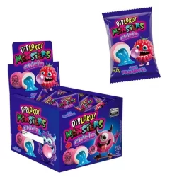 Chiclete Monsters Framboesa DipLoko Com 40 Unidades 272g