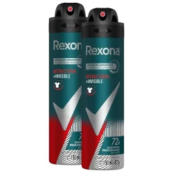 Kit 2 Desodorantes Rexona Men Motionsense Antitranspirante Aerossol Antibacterial e Invisible 150ml